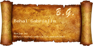 Behal Gabriella névjegykártya